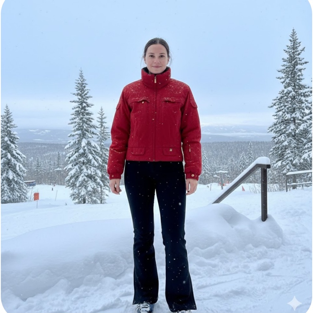 Vintage NILS Red Skiwear One Piece Ski Suit size 10 bin7
